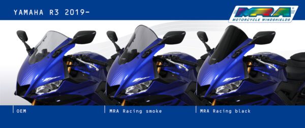 MRA Racing ''R'' Windshield Black Yamaha YZF-R3 (4025066165650)