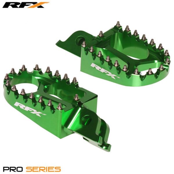 RFX Pro Footrests (Green) - Kawasaki KXF250/450 (FXFR2010099GN)