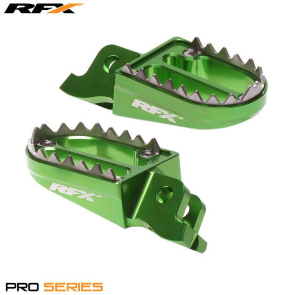 RFX Pro Series 2 Footrests (Green) - Kawasaki KXF250/450 (FXFR2010199GN)