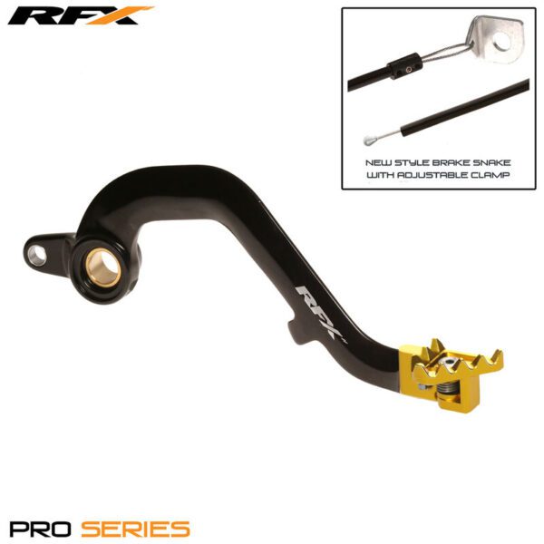 RFX Pro FT Rear Brake Lever (Black/Yellow) - Suzuki RM125 (FXRB3040099YL)