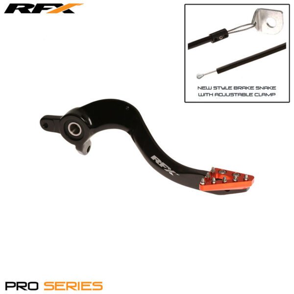 RFX Pro ST Rear Brake Lever (Hard Anodised Black/Orange) - KTM SX/SX-F 125-525 (FXRB5010199OR)