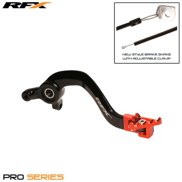 RFX Pro FT Rear Brake Lever (Black/Orange) - KTM SX65 (FXRB5030099OR)
