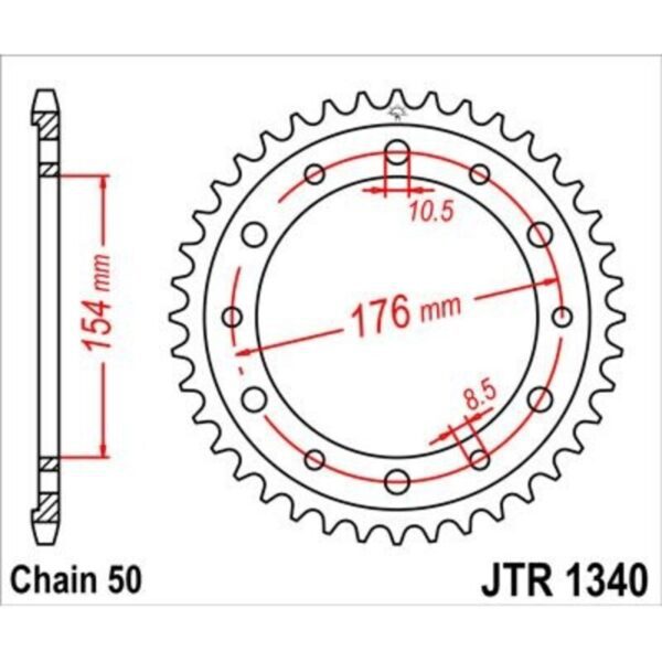 JT SPROCKETS Zinc Standard Rear Sprocket 1340 - 530 (JTR1340.43ZBK)