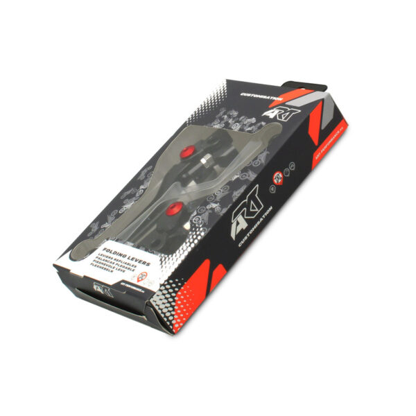 ART Foldable Levers Black/Red Screw by Pair Honda (MX7210-MX8206-RD)