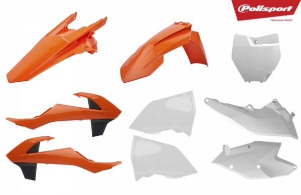 POLISPORT Plastic Kit OEM Color (2018) Orange/White KTM SX/SX-F (90750)