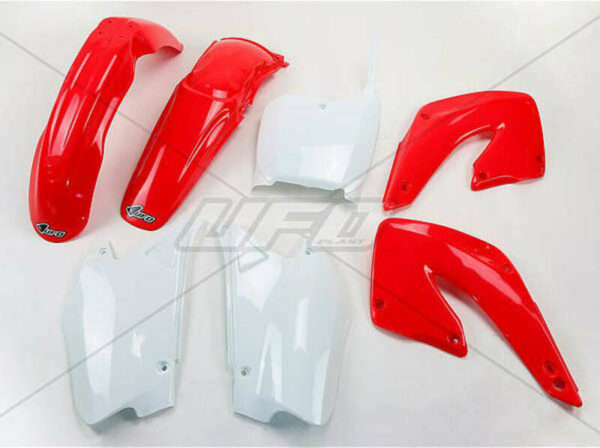 UFO Plastic Kit OEM Color Red/White Honda CR125R/250R (HOKIT100@999)