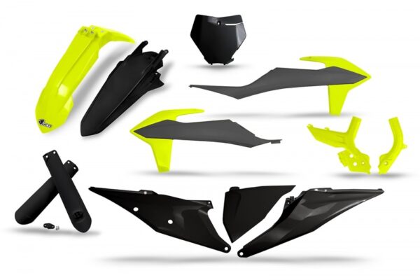 UFO Plastics Kit Black/Grey/Neon Yellow - KTM (KTKIT528@111)